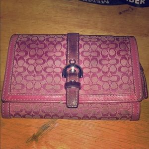 Pink Coach Leather Wallet